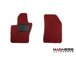 Alfa Romeo Tonale All Weather Floor Mats - Rubber Woven Carpet - Front Set - Red + Black 